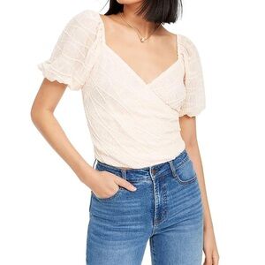 Lucy Paris Cream Puff Sleeve Blouse